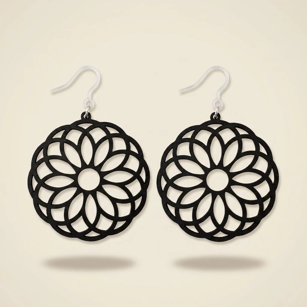 Aretes flor estilo mandala calado