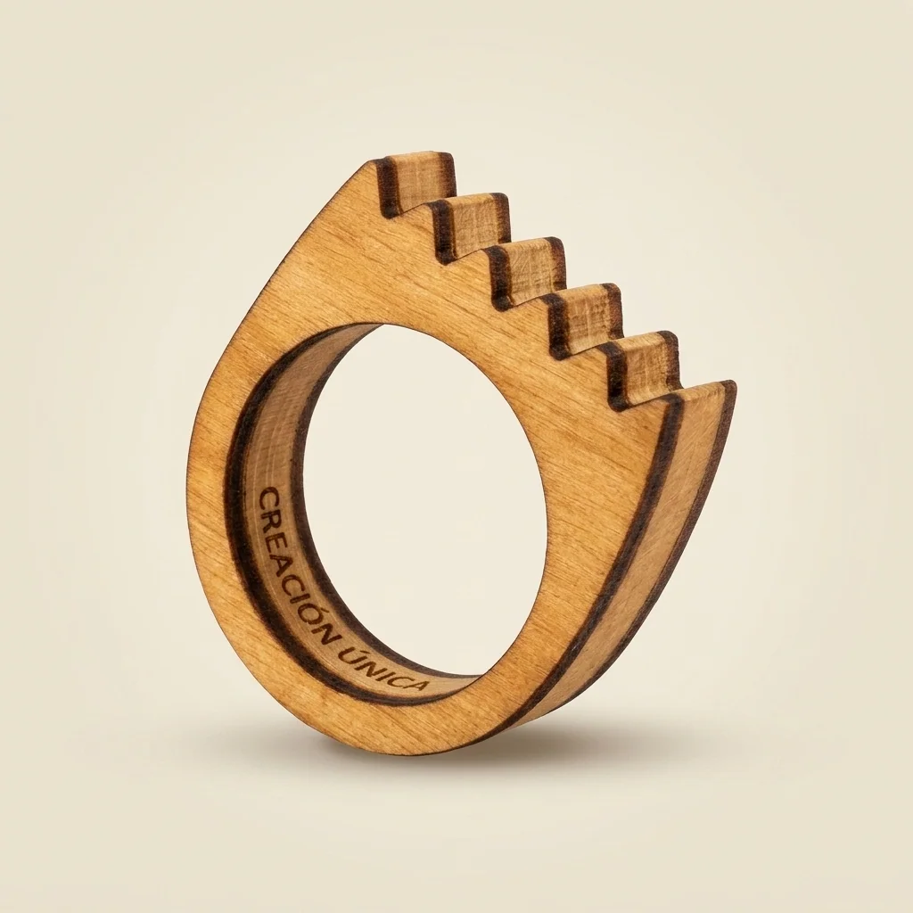 Anillo de madera con dientes de sierra