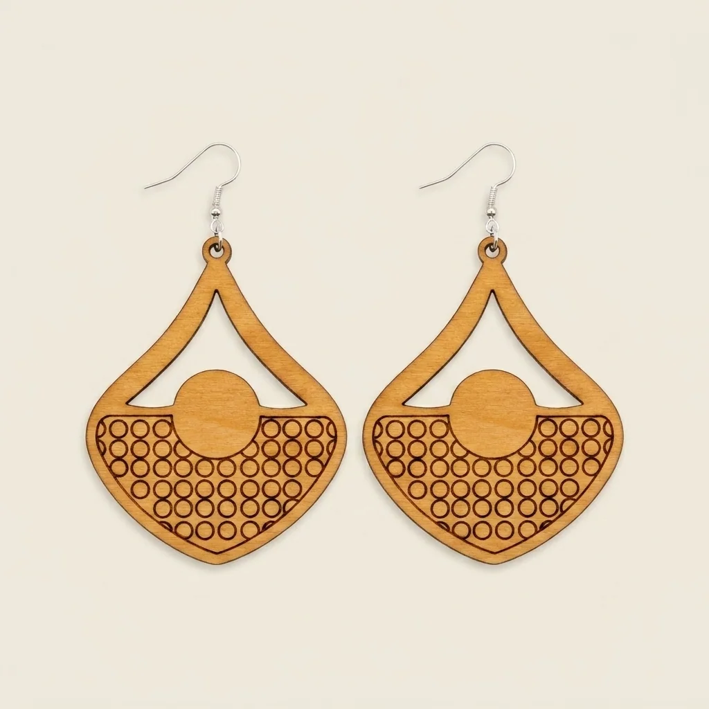 Aretes con forma de gota y calado de panal