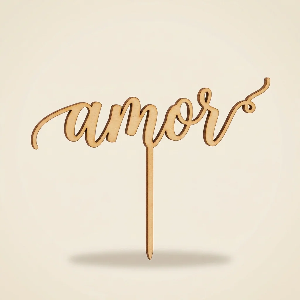 Topper "amor" caligráfico minimalista para boda