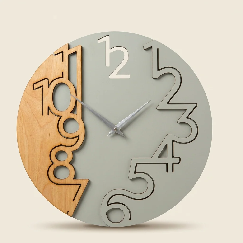 Reloj de pared moderno números 3D bicolor