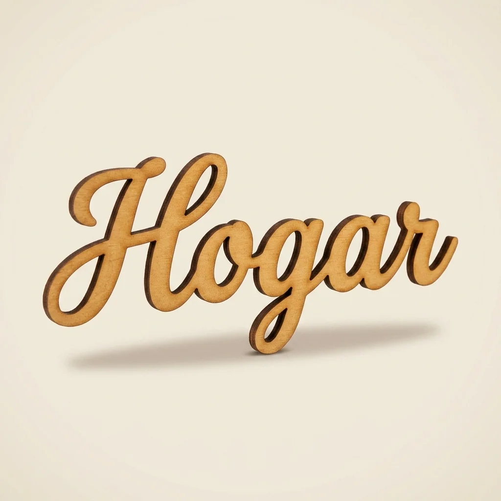 Letras Hogar de madera tipografía cursiva